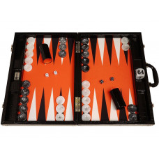 Backgammon Board XL Wycliffe Brothers in Black-orange