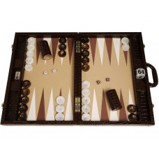 Backgammon Board XL Wycliffe Brothers in Brown-beige