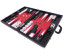 Backgammon Set XL Wycliffe Brothers Masters Black Linen-leather Case Red Field