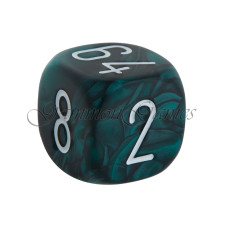 Backgammon Doubling Cube Marbled in Gray-Green 30 mm