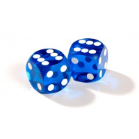 Official backgammon precision dice 13 mm Blue