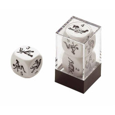 Kama Sutra Dice 22 mm in White engraved