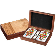 Set of 5 Dice Playing Cards in wooden box