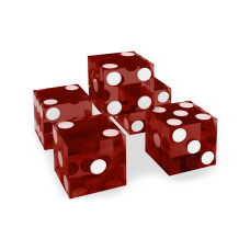 Casino Precision Dice Serial Numbered Set of 5 in Red